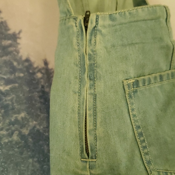 MINKPINK high waisted denim overalls - Picture 3 of 3